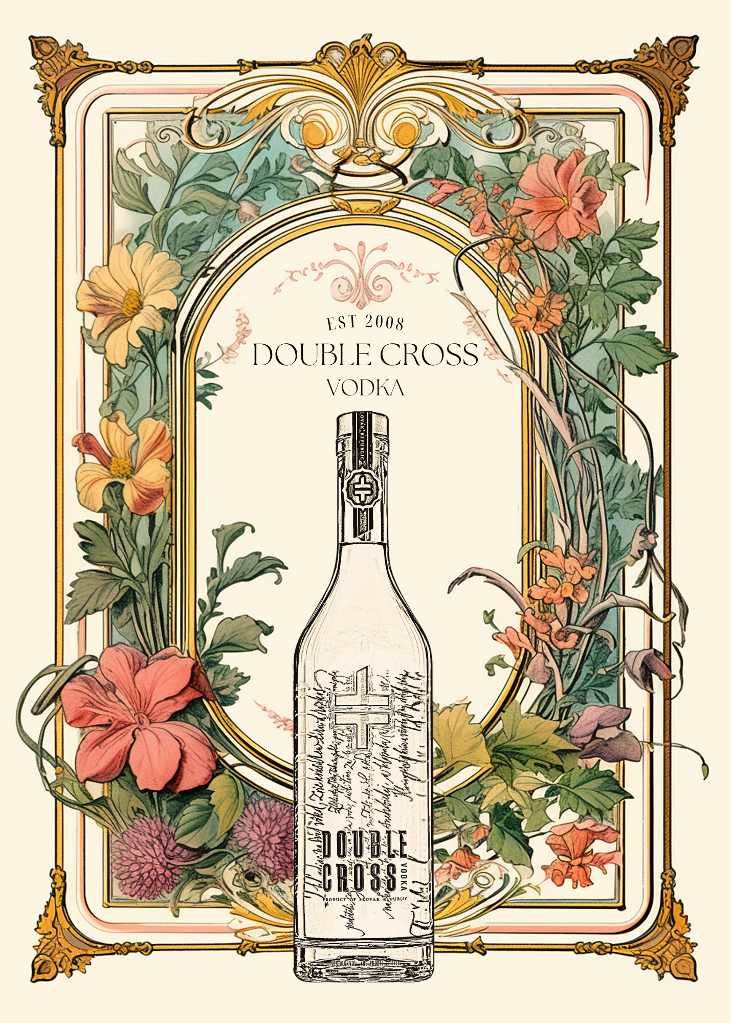 Double Cross bottle illustration